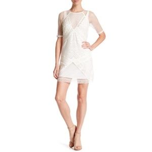 French Connection Rene lace crochet white dress